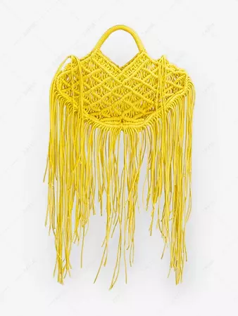 Hollow Out Handmade Braided Tassel Design Beach Tote Bag In YELLOW | ZAFUL 2024