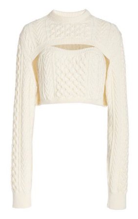 white sweater crop top