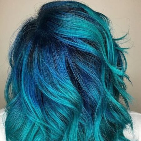 Blue teal aqua turquoise hair