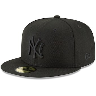 Men's New York Yankees New Era Black Black & White 9FIFTY Snapback Hat