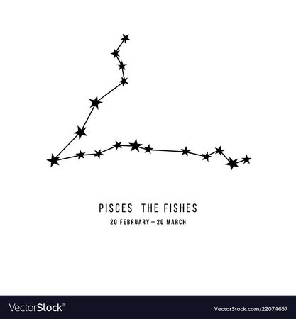 Zodiac constellation pisces Royalty Free Vector Image