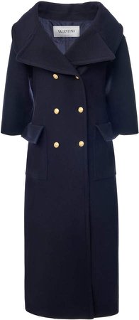 Valentino Double-Breasted Cady Coat