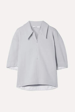 Frisse Oversized Ponte Polo Shirt - Light gray