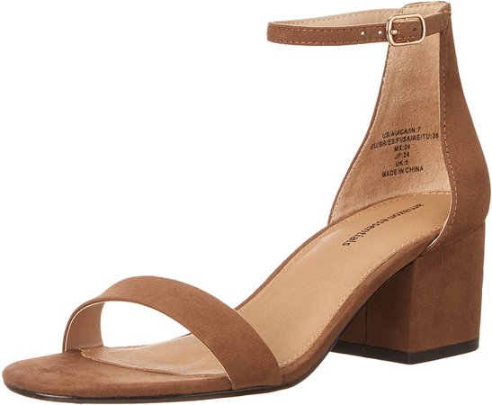 Amazon.com: Amazon Essentials Women's Two Strap Heeled Sandal, Brown, 8 Wide : Clothing, Shoes & Jewelry