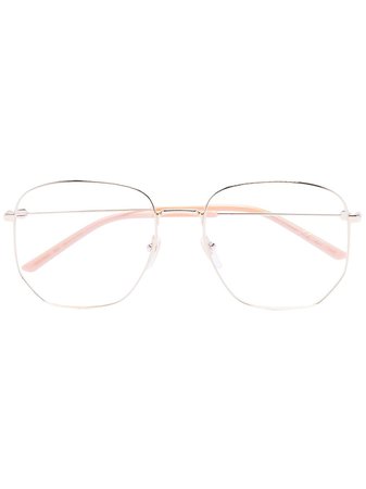 Gucci Eyewear Square Wire Frame Glasses - Farfetch