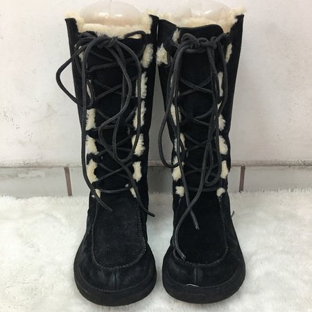 black and cream lace up ugg boots