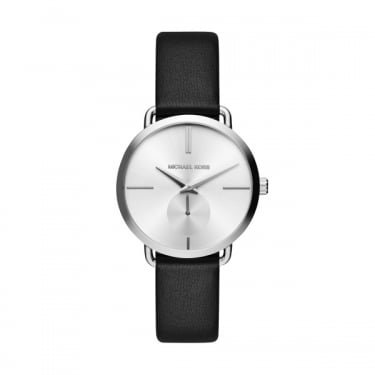 Michael Kors Portia Black Leather Strap Ladies Watch - Watches from Faith Jewellers UK