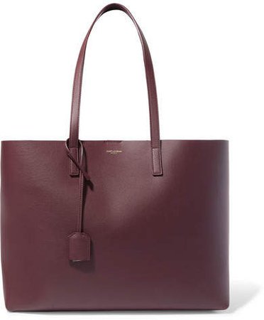Shopper Large Textured-leather Tote - Burgundy
