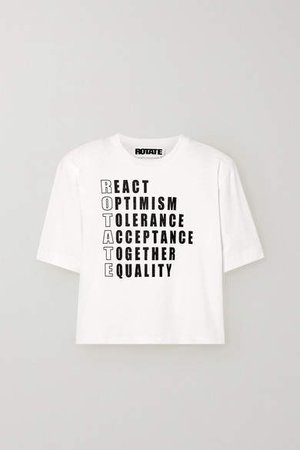 International Women's Day Optimism Printed Cotton-jersey T-shirt - White