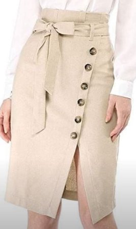 asymmetrical buttton front skirt