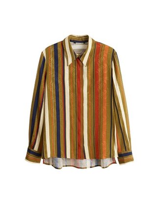 MANGO Striped textured shirt