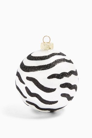 Zebra Print Christmas Bauble | Topshop