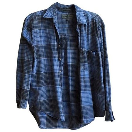 Brandy Melville Blue Wylie Plaid Flannel Button Down Shirt