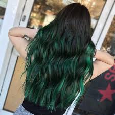 green hair with black highlights - Google Search