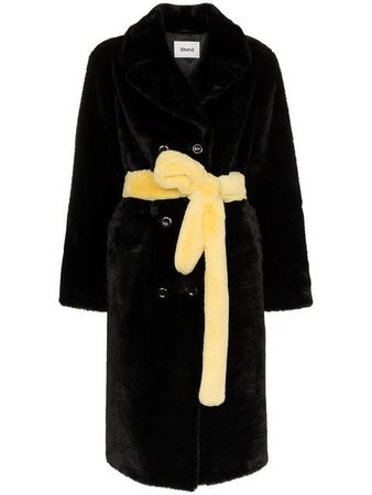 Stand Faustine belted faux fur coat