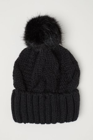 Cable-knit Hat - Black - | H&M US