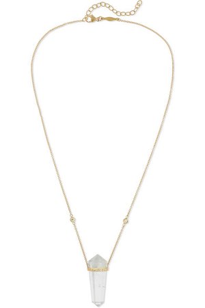 Jacquie Aiche | 14-karat gold, quartz and diamond necklace | NET-A-PORTER.COM
