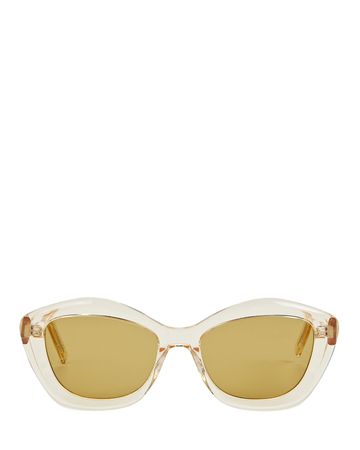 Saint Laurent Cat-Eye Sunglasses In Yellow | INTERMIX®