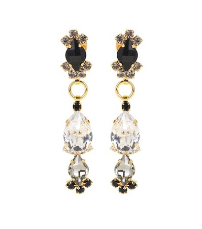 Crystal-embellished clip-on earrings