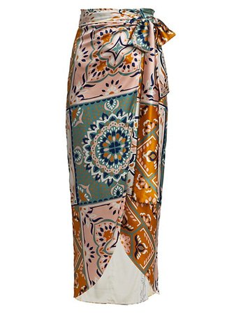 Silvia Tcherassi Bonnan Printed Stretch-Silk Wrap Skirt | SaksFifthAvenue