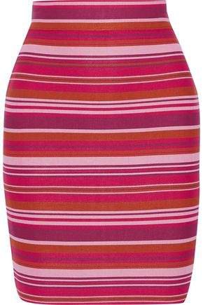 Striped Jacquard-knit Mini Pencil Skirt