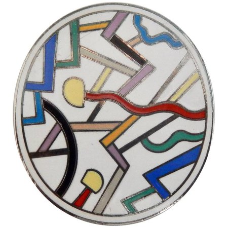 Ettore Sottsass "Circulus" Brooch for Acme Memphis, 1980s For Sale at 1stdibs