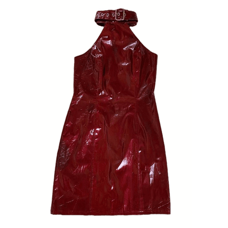 latex lip service red dress