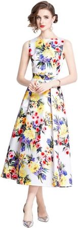 GeRRiT New French wear Women's Sleeveless high-Waisted Dress Three-Dimensional Cut Waist A-line Skirt Women at Amazon Women’s Clothing store