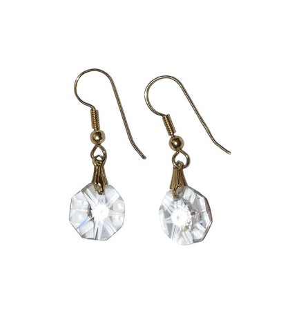 vintage gold rivoli crystal earrings