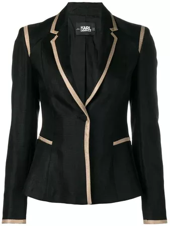 Karl Lagerfeld tailored twill blazer with piping £335 - Fast Global Shipping, Free Returns