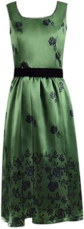 Amazon.com: Womens Bella Swan Twilight Clothes Cosplay Costume Green Rose Printed Sleeveless Dress for Halloween : Clothing, Shoes & Jewelry