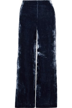 STAUD | Margaux crushed-velvet wide-leg pants | NET-A-PORTER.COM