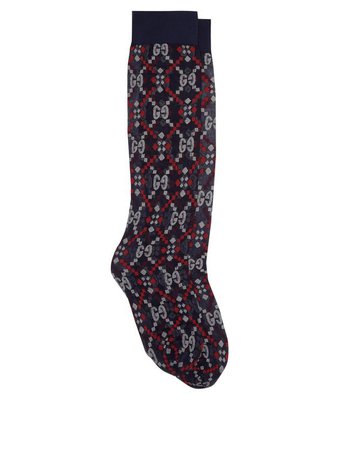 GG logo-jacquard knee-high socks | Gucci | MATCHESFASHION.COM US