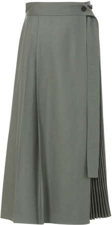 LVIR Pleated Wool Wrap Skirt
