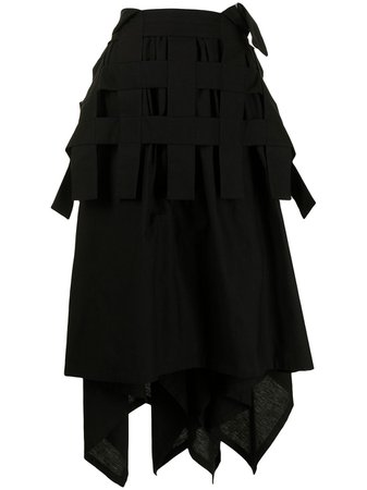 Yohji Yamamoto ruffled asymmetric skirt - FARFETCH