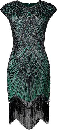 Amazon.com: BABEYOND Women's Flapper Dresses 1920s Beaded Fringed Great Gatsby Dress : Clothing, Shoes & Jewelry