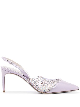 Shop René Caovilla gem-embellished leather pumps with Express Delivery - FARFETCH