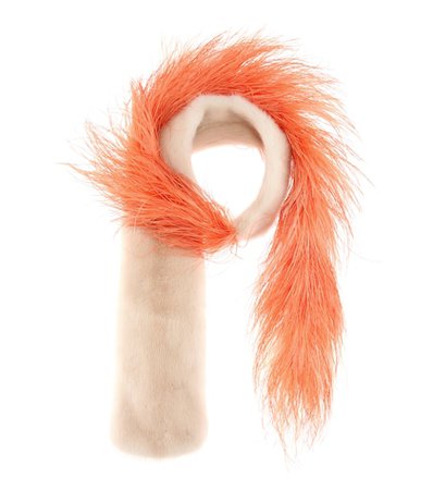 Fur and feather scarf