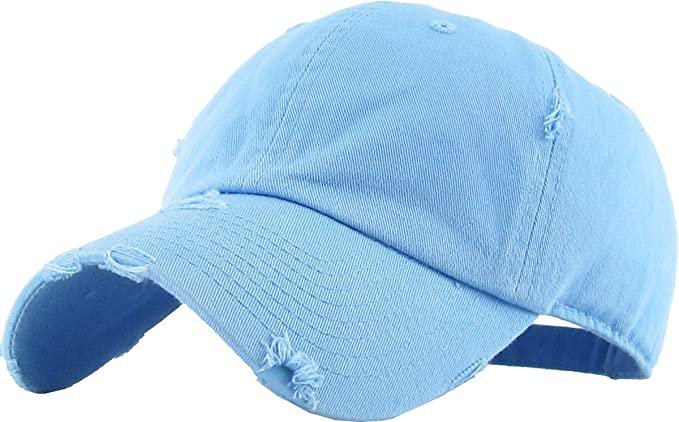 *clipped by @luci-her* KBE-Vintage BDM Vintage Washed Cotton Dad Hat Baseball Cap Polo Style Baby Blue: Clothing