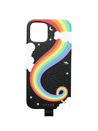 Chaos Rainbow Personalised Leather iPhone Case
