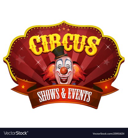 Carnival circus banner with clown head Royalty Free Vector