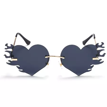 black heart sunglasses flame - Google Search