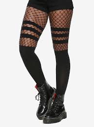 thigh high ripped fishnet stockings - Google Search