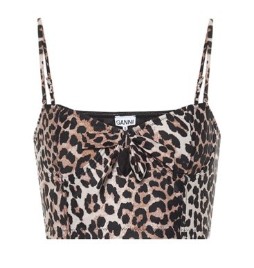 ganni Leopard bikini top