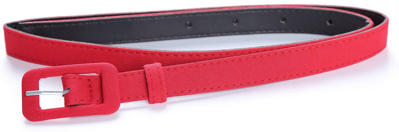 MUXXN Womens Belt- Solid Color Basic Belt for Casual Formal Dress or Jeans (Red L) at Amazon Women’s Clothing store