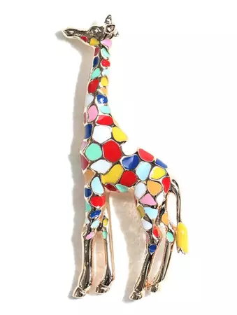 2019 Statement Giraffe Printed Brooch In multicolor | DressLily.com