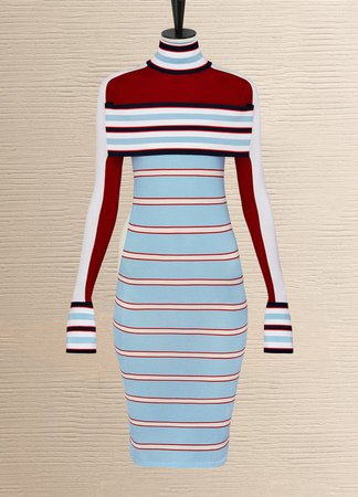 Striped Turtle Neck Knit Dress With Band | Louis Vuitton | 24 Sèvres