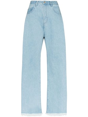 Blue Marques'Almeida mid-rise wide-leg jeans - Farfetch