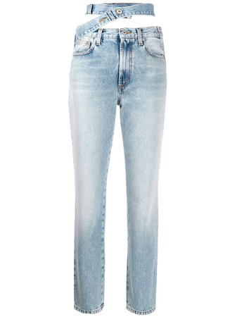 Heron Preston High Rise Deconstructed straight-leg Jeans - Farfetch