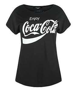 Plus Size Black Coca Cola T-Shirt | New Look